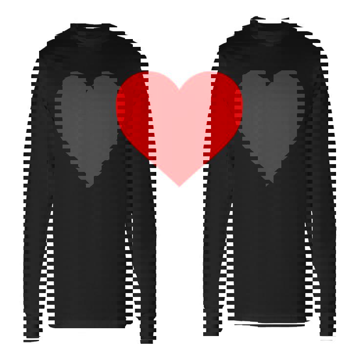 I Love You レッドハート バレンタインデー 絵文字 長袖Tシャツ