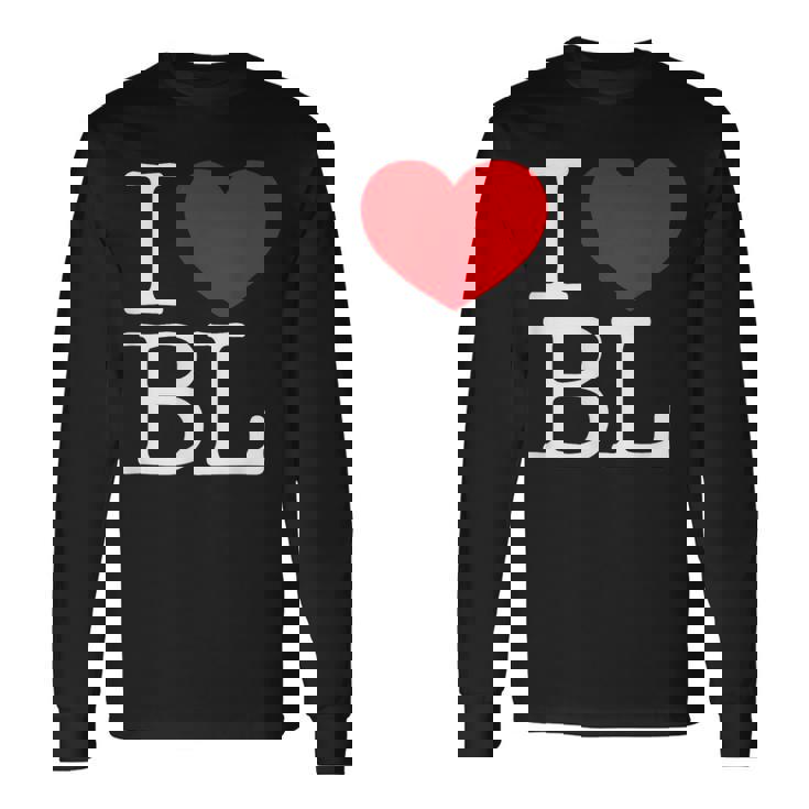I Love ハート Bl 長袖Tシャツ
