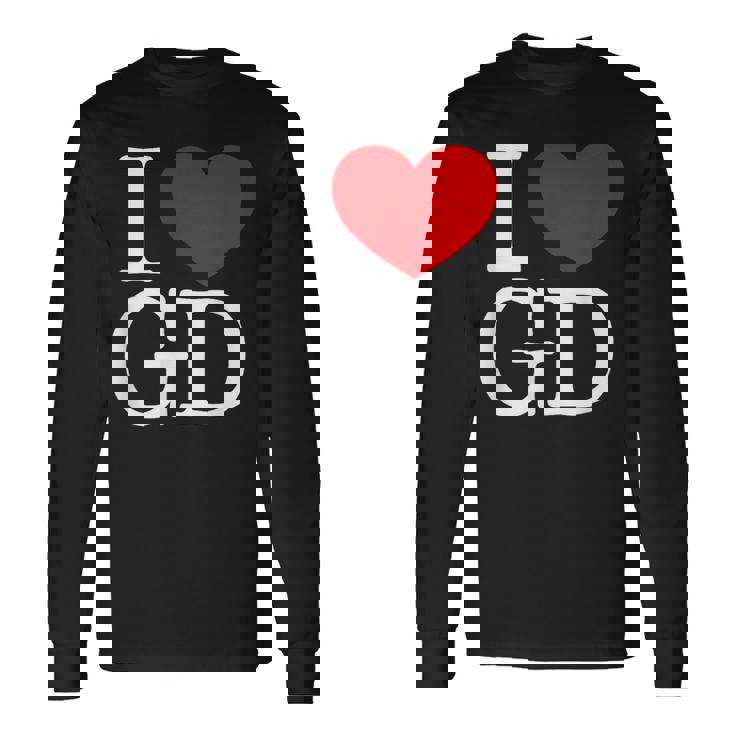 I Love ハート Gd 長袖Tシャツ