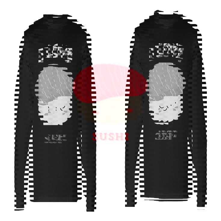 I Loveushi I Loveushi Japan Food 巻にぎり魚 長袖Tシャツ