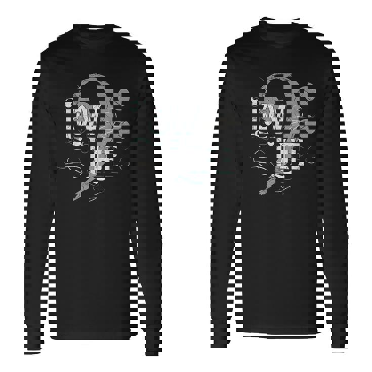 Low Life 低音記号 面白い マーチング ブラスバンド 音符 長袖Tシャツ