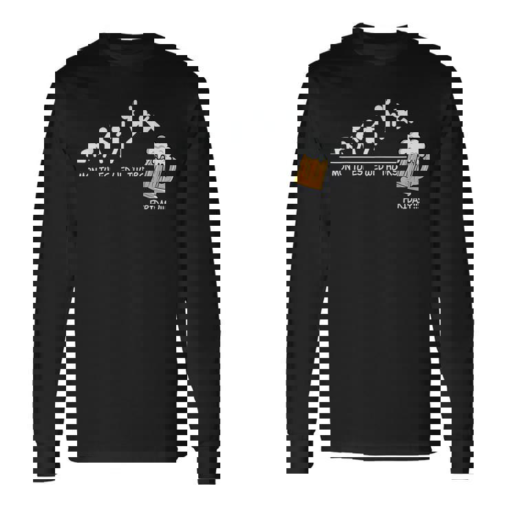 Lunes Martes Miércoles Juevesiernes Divertido Beber Cerveza Camiseta de manga larga