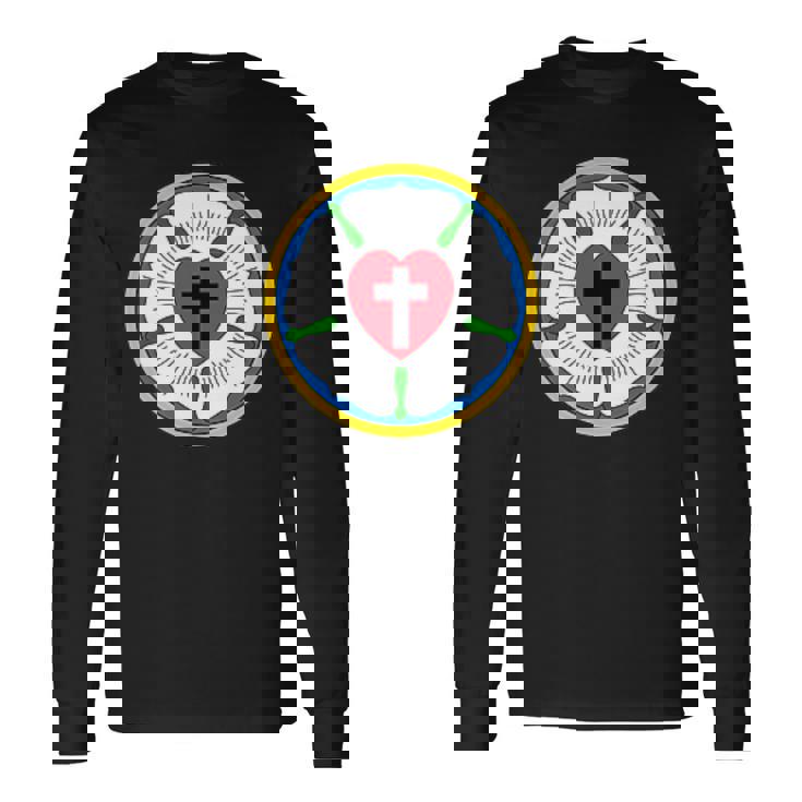 Lutheran Church Luther Roseeal ロゴ エンブレム 長袖Tシャツ