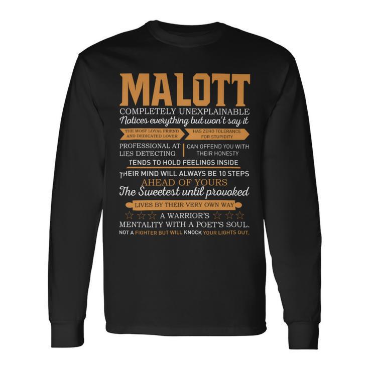 Malott Completely Unexplainable Notices Everything But Won’T Say It Name Long Sleeve T-Shirt