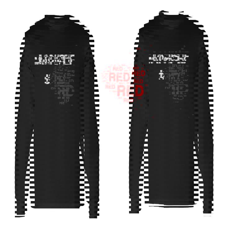 Manchester Is Red ファニー ユナイテッド フットボール サポーター 長袖Tシャツ