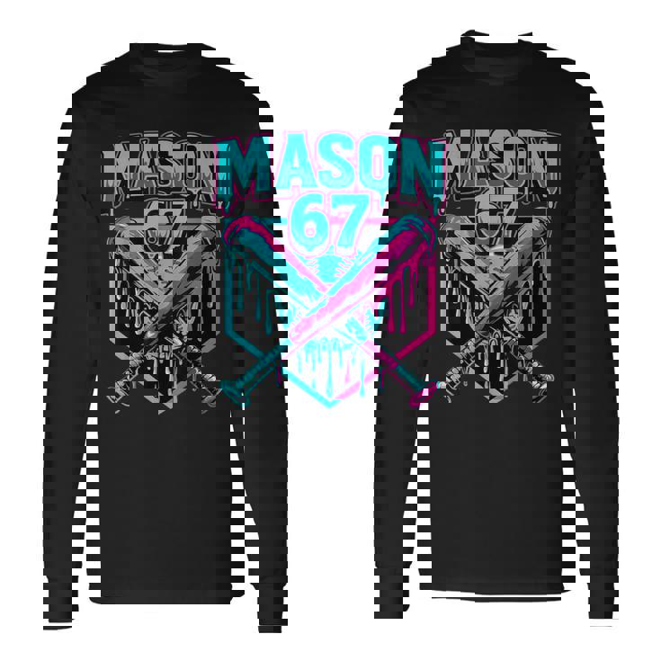 Mason 67 Ice Cream Drip Baseball Meme Graphics Long Sleeve T-Shirt