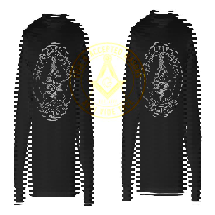 Mason Freemason フリーメイソン シンボル スクエア&コンパス シュライナー 長袖Tシャツ