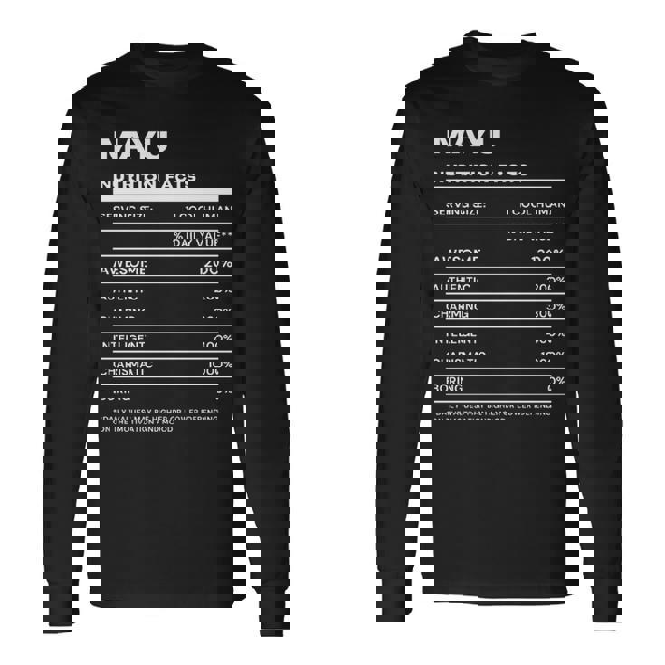 Mayu 栄養成分表示 長袖Tシャツ