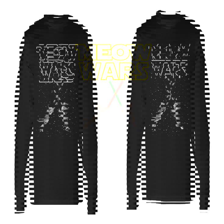 Meow Wars 猫シャツ 猫好きへの面白いギフト 長袖Tシャツ
