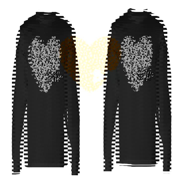 Be Mine ヒョウ柄 ハート 長袖Tシャツ