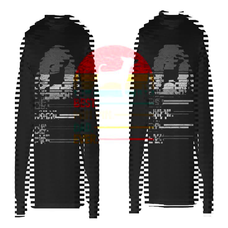 Miniature Pinscher Best Dad Ever Dogintage Retro Men Maglietta a maniche lunghe Ideas de regalos