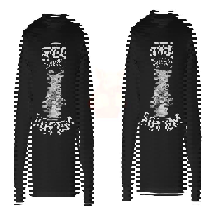Mmaファイトチーム 面白い総合格闘技の豚 長袖Tシャツ