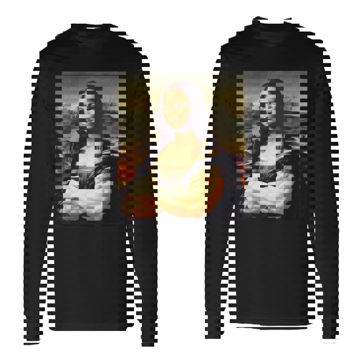 Mona Lisa Bodybuilding Mona Lisa Muscle Gym Workout 長袖Tシャツ