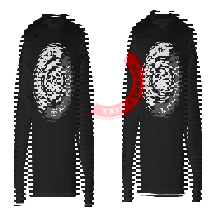 Monkey Bike レッドグラフィック 長袖Tシャツ
