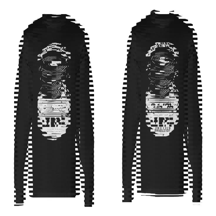 Music Is My Universe レトロなビニールレコードでサウンドを感じる 長袖Tシャツ