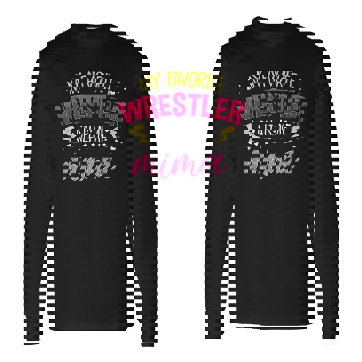 My Favorite Wrestler Calls Me Mima マッチングファミリーパーティー 長袖Tシャツ