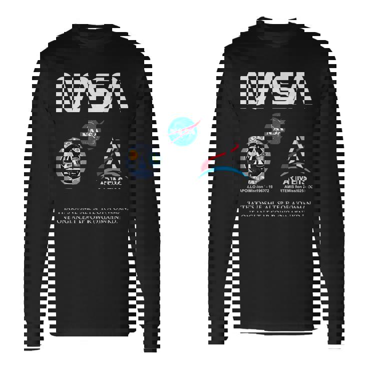 Nasa アポロ アルテミス ミッション ワーム バッジ ロゴ 長袖Tシャツ