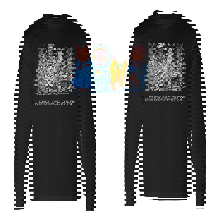 Nasa宇宙飛行士宇宙-猫の飛行服は両側で涼しい 長袖Tシャツ