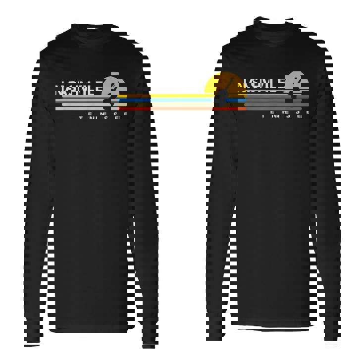 Nashville Tn Tennessee Guitarintage Retroouvenirs 長袖Tシャツ