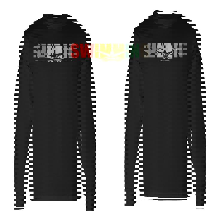 Natación Nadar Deporte Retro -Intage Brazada Nadador Camiseta de manga larga