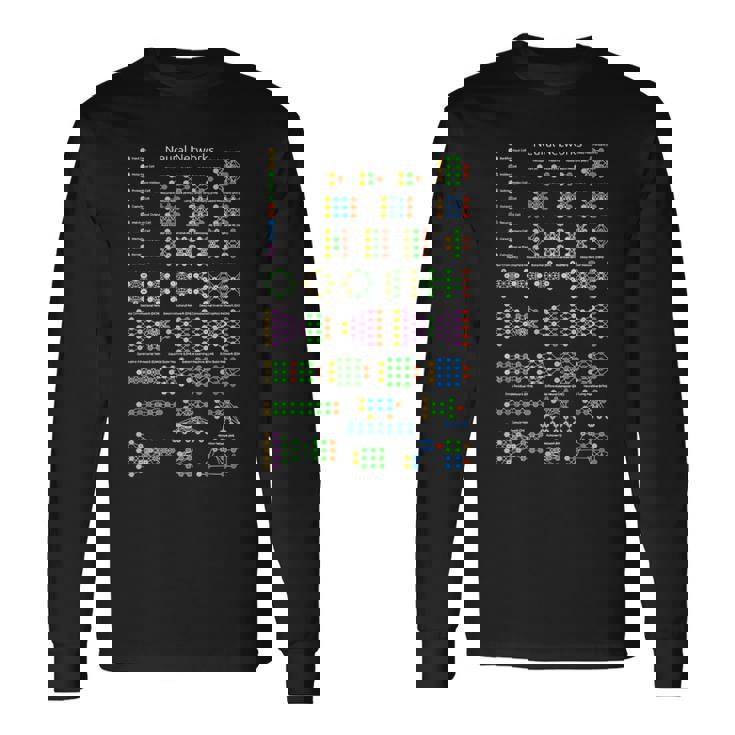 Nerd Redes Neuronales Zoo Programador De Computadoras Maestro Geek Camiseta de manga larga