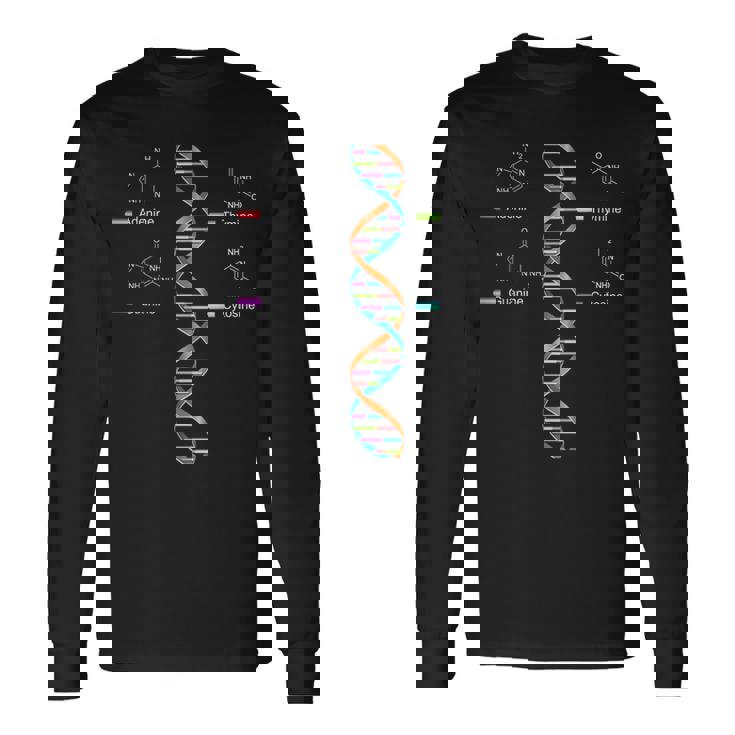Nerdy Dna Helix 遺伝学 進化 生物学 科学教師 長袖Tシャツ