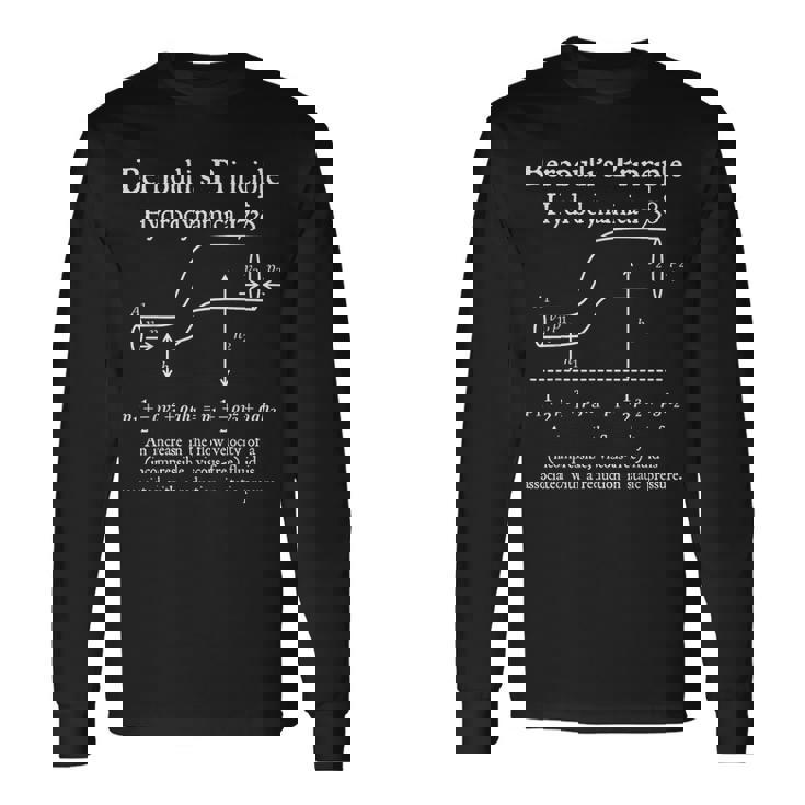 Nerdyintage ベルヌーイの原理物理数学教師 長袖Tシャツ