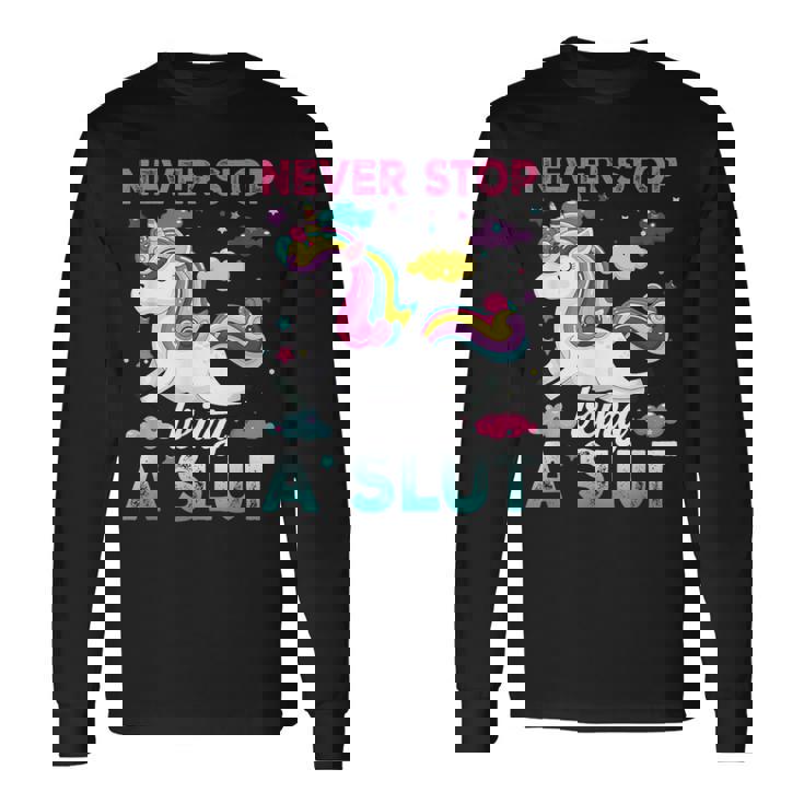 Nevertop Being Alut ユニコーン 面白い 大人 ユーモア 格言 長袖Tシャツ