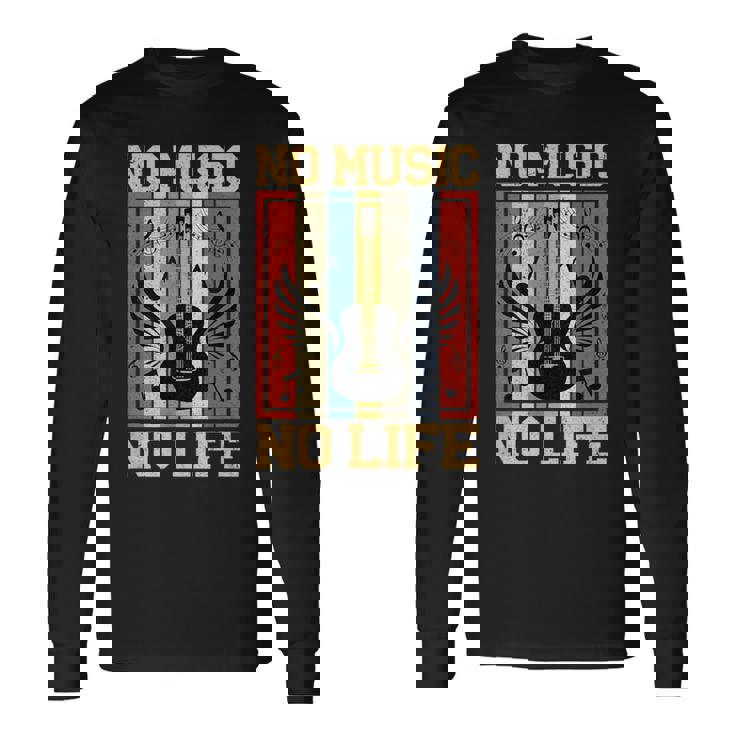 No Music No Life 音符ミュージシャン 長袖Tシャツ ギフトのアイデア