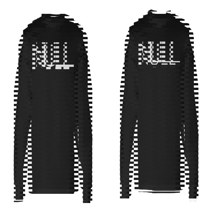 Null Computer サイエンスコード エラー ユーモア エンジニア 長袖Tシャツ