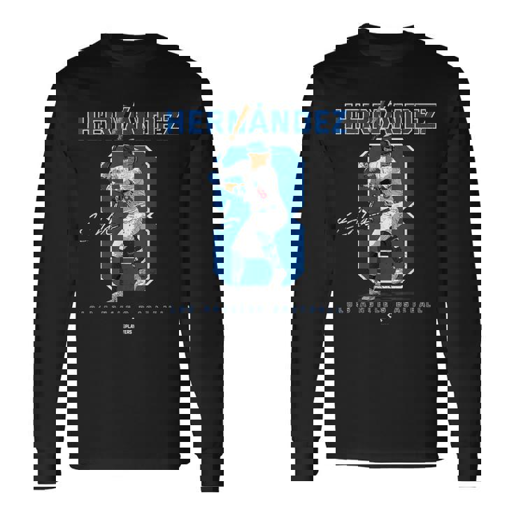 Number And Portrait Kike Hernandez Los Angeles Mlbpa 長袖Tシャツ