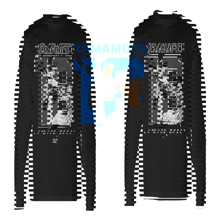 Number And Portrait Yoshinobu Yamamoto Los Angeles Mlbpa 長袖Tシャツ