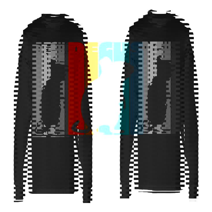 Octodon Degus 格言 ヴィンテージ シルエット レトロ デグ 長袖Tシャツ