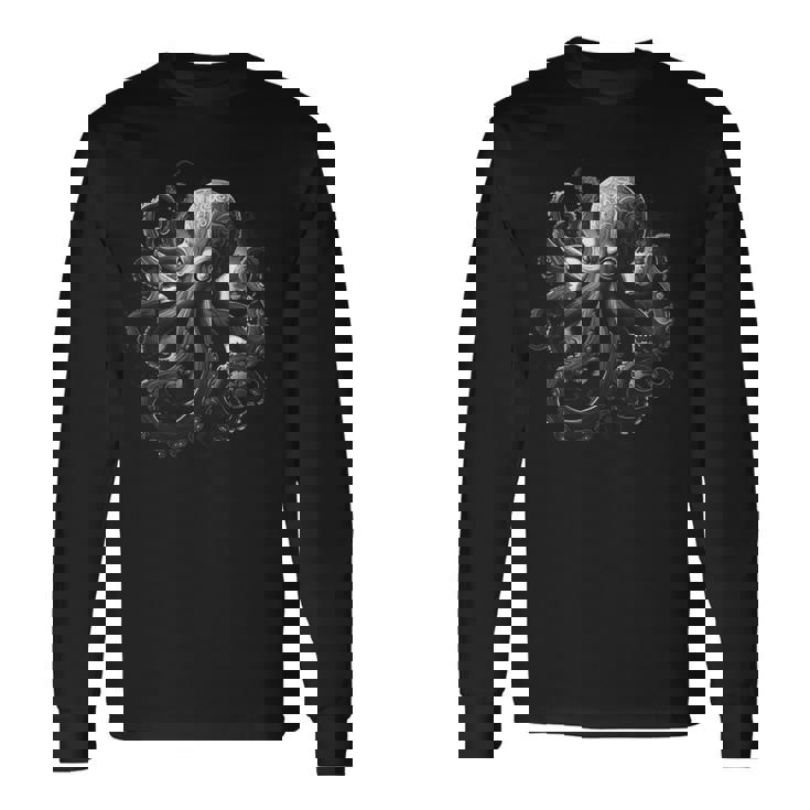 Octopus Pulpo Oceaneaquid Octopus Drawing 長袖Tシャツ