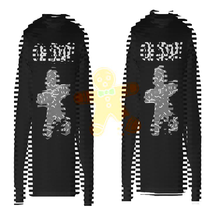 Ohnap ジンジャーブレッドマン クッキー 骨折脚 面白い 長袖Tシャツ