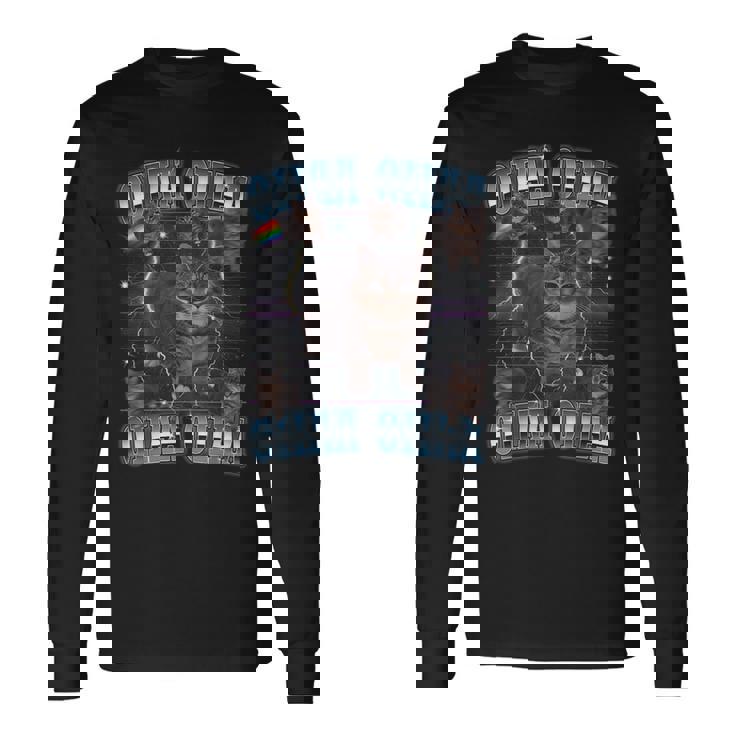 Oiia Oiia Cat スピニング キャット ミーム ファニー トレンディ キャット 長袖Tシャツ