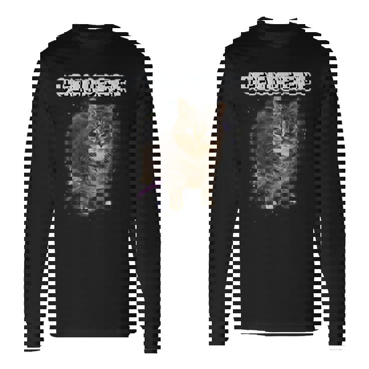Oiiaoiia 猫 スピニング 猫 ミーム ファニー トレンディ キャット ミーム 長袖Tシャツ