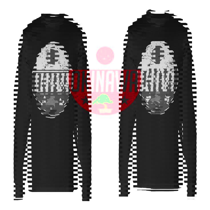 Okinawa Japanintage Flag Bonsai Tree Karateouvenir 長袖Tシャツ