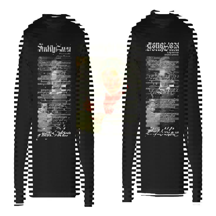 Op。 27ソナタ楽譜スコアベートーベン愛好家の肖像画 長袖Tシャツ
