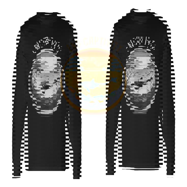 Orca End Captive Free The Orcas 海洋保護活動家 長袖Tシャツ