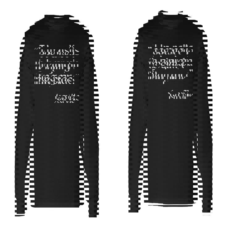 Oscar Wilde シャツ To Love Yourself 引用 長袖Tシャツ