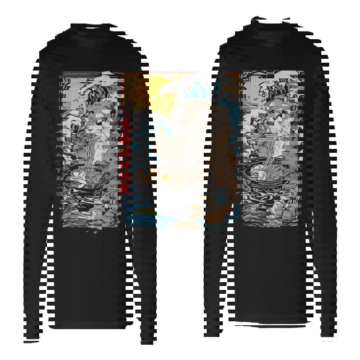 Otter Ramen Kawaii Manga Anime Noodles Y2k Japanese Long Sleeve T-Shirt Gifts ideas