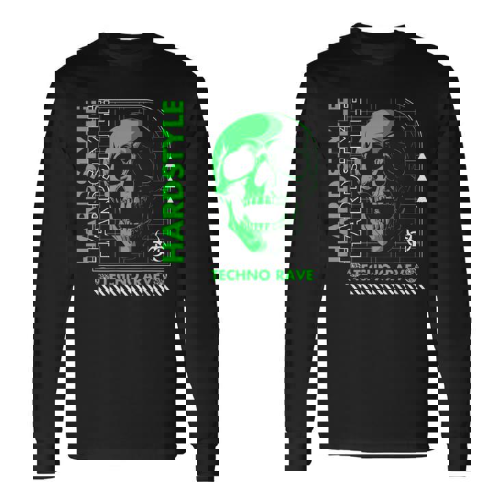 Outfit Rave Hardstyle Cráneoerde Retro Camiseta de manga larga