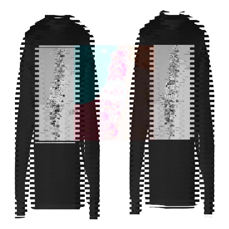 Palestine Map Palestinians Map 長袖Tシャツ