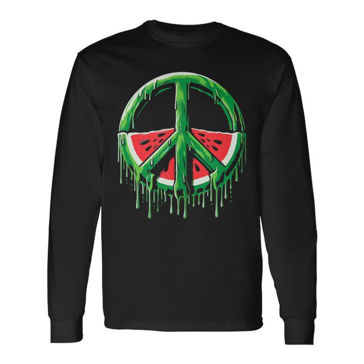 Palestine Watermelon Palestine Peace Watermelon Palestine Camiseta de manga larga