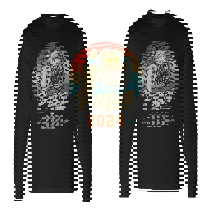 Papa 2024 年のパパ 初めての父の日 若いパパ 新しいパパ 長袖Tシャツ