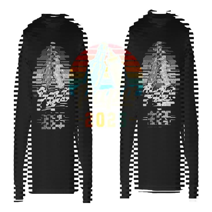 Papa 2025 年、新しいパパ、赤ちゃん発表 長袖Tシャツ