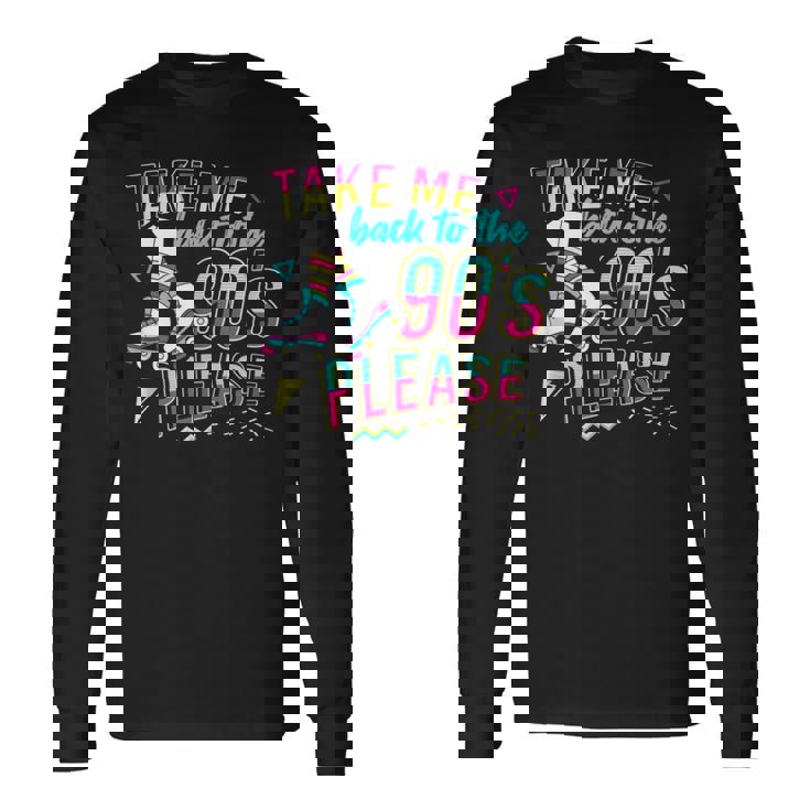 Patín De Los 90 Diseño Para Una Chica Patinadora In Mangas Camiseta de manga larga