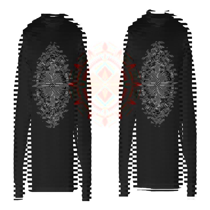 Patrón Tribal Indio Arte Tribal Nativo Americano Camiseta de manga larga