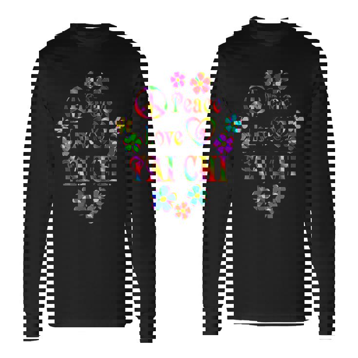 Peace Love 太極拳 ブライトカラー 長袖Tシャツ